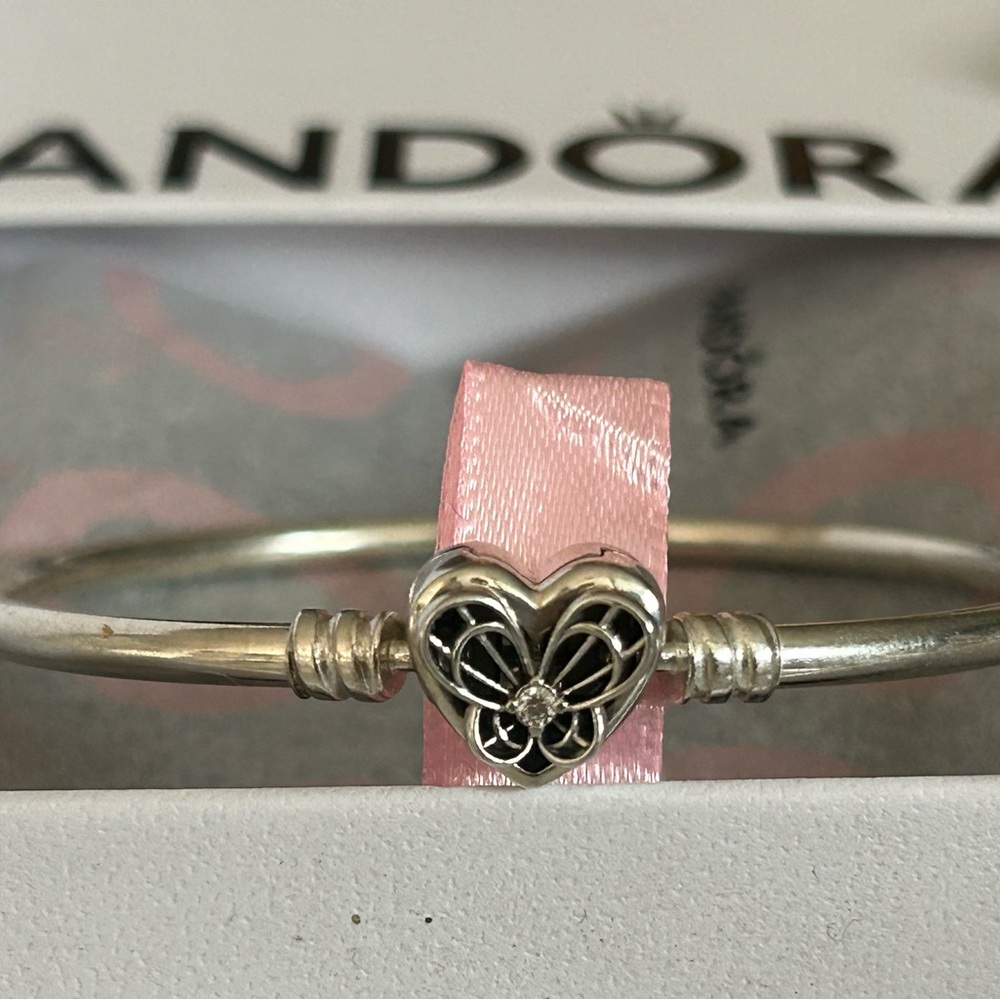 Pandora Silver Bracelet with Heart Charm